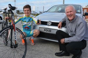 Port Elizabeth-based pro Clinton Barrow of NuWater-CTM (left) and Volkswagen Group South Africa's Matt Gennrich look forward to the fun and excitement of The Herald VW Cycle Tour, which features a revised 106km Classic route and lucky draw prizes such as the VW Polo 1.4 Trendline and GT bicycles for participants. Photo: Coetzee Gouws/Full Stop Communications