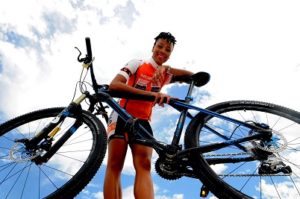 South Africa's most-capped netball player Zanele Mdodana will take part in her very first cycle race, as part of the Vukani Multi Sport Club, at The Herald VW Cycle Tour in Port Elizabeth on Sunday. Photo: Fredlin Adriaan