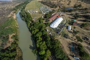 Emseni Camp on the banks of the Tugela River traditionally hosts the FedGroup Berg & Bush race village each October. This year, organisers of the popular mountain bike race have introduced a new premium tented accommodation option called "glamping". Photo: Kelvin Trautman