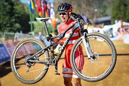 Annika Langvad of Denmark claimed her third world title of her career when she won the women's race of the UCI MTB Marathon World Championships on Sunday. Photo: Darren Goddard / Gameplan Media