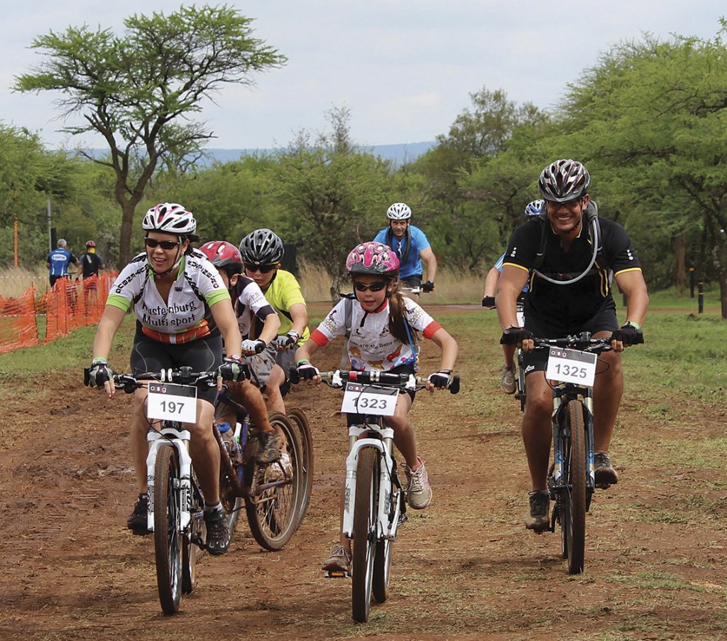 family cycling