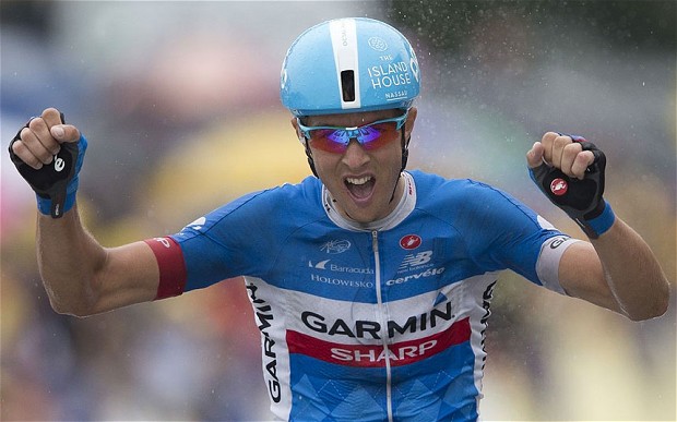 Making his mark: Ramunas Navardauskas made history on Friday as he became the first Lithuanian to win a stage of the Tour de France. Photo: AP