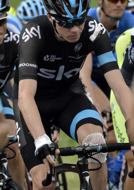 Chris Froome (Team Sky) after his fall. Photo: AFP
