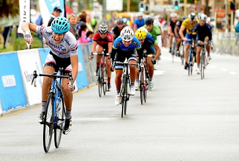The Herald VW Cycle Tour -Maroesjka Matthee wins the ladies race. Photo: Mike Holmes © The Herald.