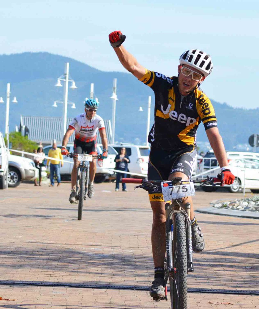Former junior African cross-country champion Dylan Rebello (Jeep) won stage two of the three-day RECM Knysna 200 mountain bike race on Sunday. Photo: Full Stop Communications