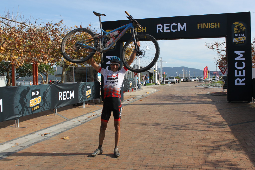 Team Dorma's Nico Pfitzenmaier claimed overall victory in the men's solo category at the first stage of the RECM Knysna 200 today. Photo: Full Stop Communications