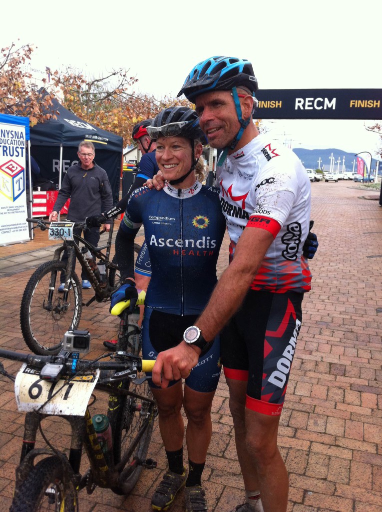 Robyn de Groot & Nico Pfitzenmaier claimed overall victory in their respective categories at the 2015 RECM Knysna 200 on Monday. Photo: Full Stop Communications