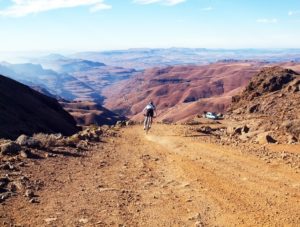 The climb and descent of Sani Pass, one of the most iconic mountain roads in Southern Africa, forms the primary challenge for mountain bikers at the inaugural Mitsubishi Sani Dragon stage race.