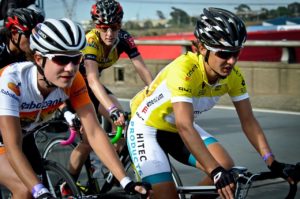 International super-cyclist, Marianne Vos (left), South Africa’s international cycling champion Ashleigh Moolman-Pasio (right), and Cycling SA's Women's Commission Director, Lise Olivier (centre) 