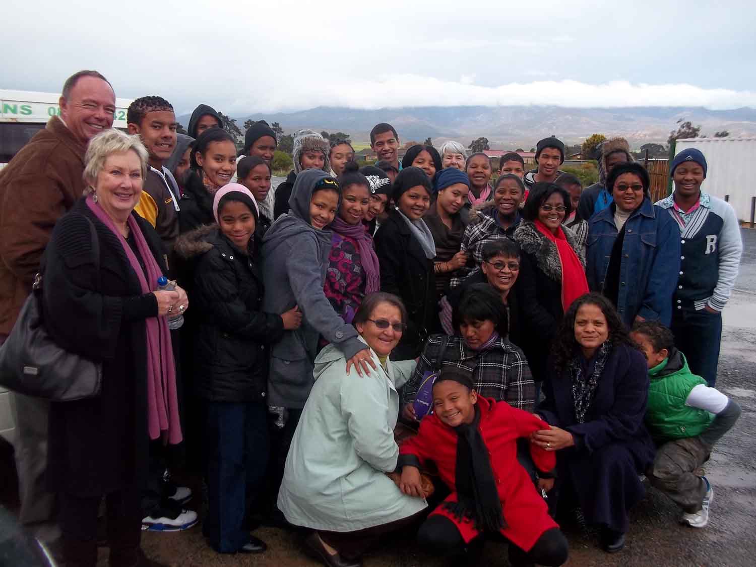 : Learners of the Botriver Education Foundation (BEF) together with their parents and BEF representatives on an educational excursion to the Artscape Theatre where they watched West Side Story. Photo Credit: Anthony Hess, BEF Coordinator