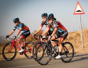Team Bestmed-ASG captain Desray Sebregts (left) and elite rider Michelle Benson (right), seen here with teammate Maroesjka Matthee, will take part in the Novo Nordisk Cycle 4 Diabetes from November 5 to 7. Photo: Erik Vermeulen