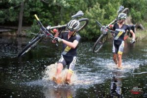 Matthys Beukes (front) and Gert Heyns won stage four of the 2015 Cape Pioneer Trek today. Photo: Zoon Cronje/Nikon