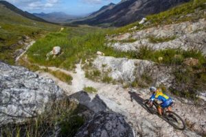 Swedish marathon champion, Jennie Stenerhag, tackles the rugged trail through the Attakwas Reserve on her way to third place in the 2015 Fairview Attakwas Extreme Mountain Bike Challenge. Stenerhag joins a strong field once again on Saturday to tackle the 10th anniversary edition of one of South Africa's most iconic one-day mountain bike races. Photo credit: www.oakpics.com