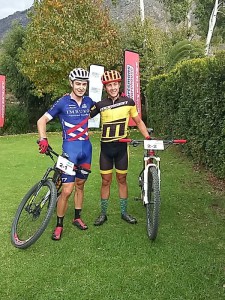 Dylan Rebello and Chris Wolhuter took the victory in stage two of the 2016 Gravel & Grape MTB Challenge today. Photo: twitter.com/gravelandgrape