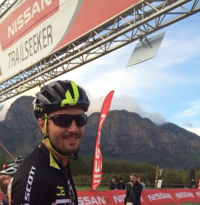 Gert Heyns won the 70km event at the first Trailseeker Series Western Cape in Boschendal today. Photo: twitter.com/TrailSeekerMTB