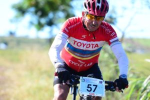 Gerry de Boer took second place in the Men's 60+ category during the SA MTB Masters Marathon Championships at the 2016 Pietermaritzburg MTB Festival on Sunday 1 May. Photo: Darren Goddard