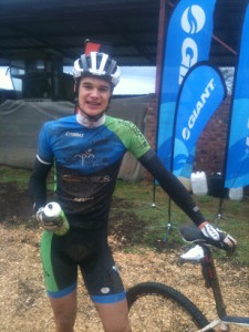 Aidan Connely won the 43km event at The Redstone Mountain Bike Weekend today. Photo: redstonehills.co.za/#intro