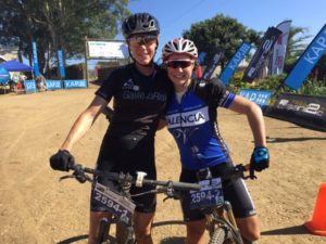 Theresa Ralph & Samantha Sanders (Galileo Risk Valencia) claimed third position in the women's category at stage two of the 2016 Sani2c Race, today. Photo: twitter.com/_sani2c