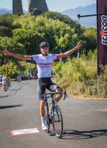 Keagan Girdlestone pictured winning the final stage of this year's Bestmed Tour of Good Hope. Photo: Warren Elsom