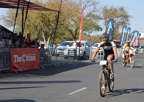 Alex Pavlov took the honours in the 50km Bestmed Cycle4Cansa 50km MTB Classic at Sun City on Saturday. Photo: Full Stop Communications