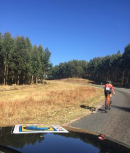 Kent Main pushing up Kowyn's pass during the Clover Tour. Photo: twitter.com/RoadCoverCT