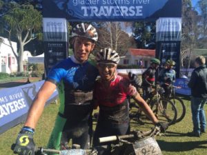 Mixed team winners Neil Ungerer and Yolandi de Villiers after completing the third stage of the Storms River Traverse. Photo: twitter.com/moniquede10