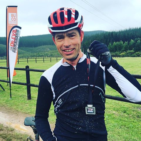 Niel Clark wins the 2016 Dr Evil Classic in the Plett Winelands today. Photo: Facebook/drevilclassic