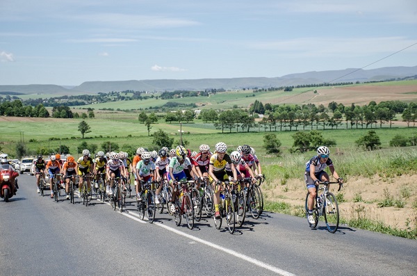 Top women cyclists in action during the Queen Sibiya Claasic race in Pietermaritzburg yesterday. Photo: Stuart Pickering