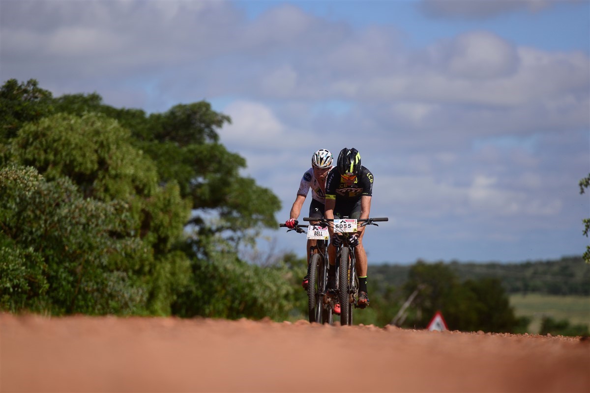 Philip Buys (front) and Nico Bell en route at the final round of the Gauteng Trailseeker Series near Pretoria on Saturday. Photo: Zoon Cronje