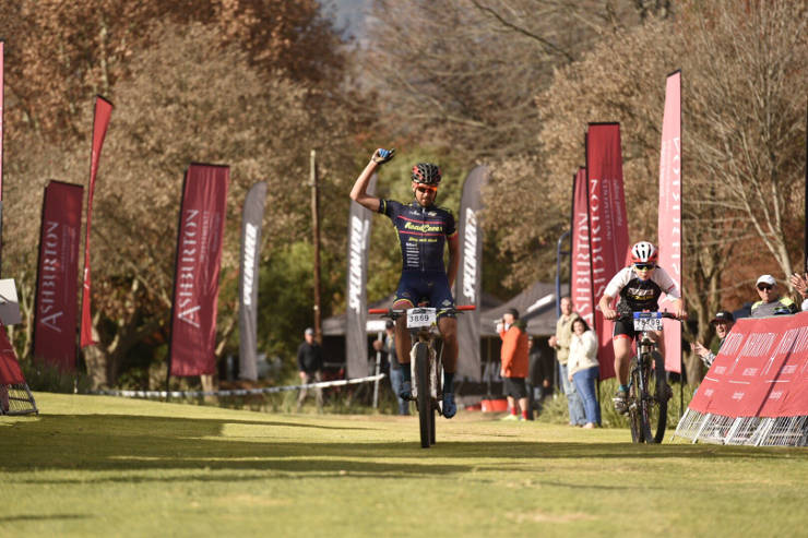 Brendon Davids in action at the National MTB Series race at Champagne Valley.
