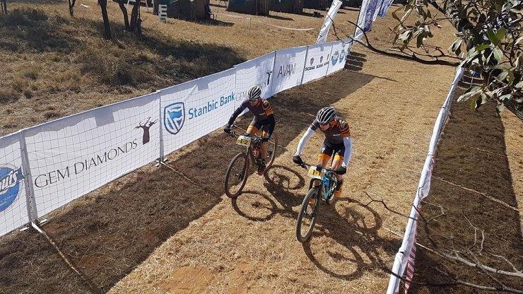 A team finishing day two of the Kalahari Challenge