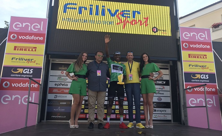 Nicholas Dlamini in the green jersey