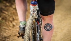 A bike lover's tattoo spotted at the Around The Pot Overberg 100 Miler.