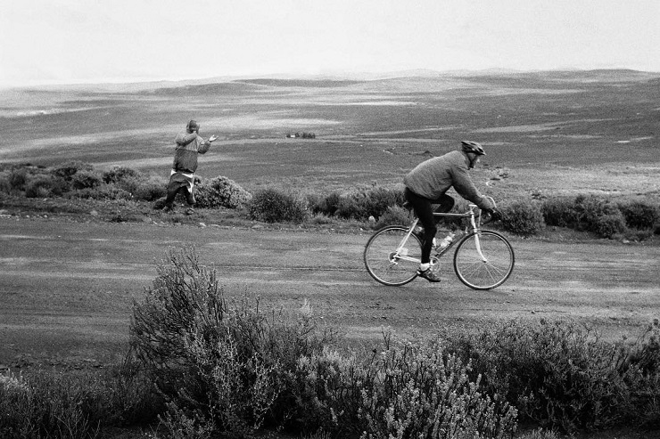 A rider is cheered on during a previous year's Tour of Ara.