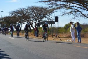 2017 Cycle4Cansa participants in action during the 103km road race.