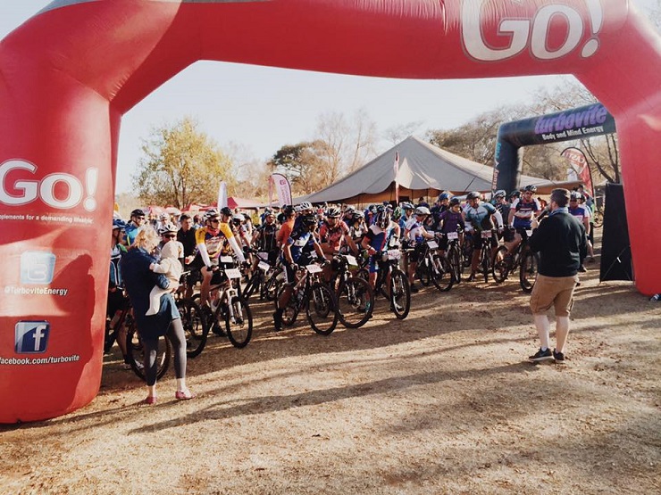 Mountain bikers line up at the start of last year's Cara Cara MTB Race.