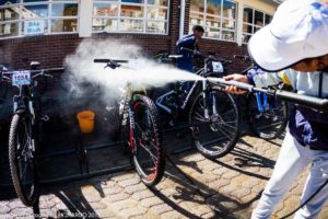 Bike wash bustle