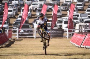 Gert Heyns showed off his skills on day two of the National MTB Series in Dullstroom today.