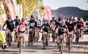An image of the start on day three of the Namaqua Quest MTB Stage Race.
