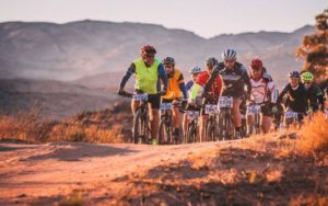 An image of the Namaqua Quest MTB Stage Race riders starting day two.