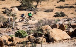 Some riders in action during the second day of the Namaqua Quest MTB Stage Race.