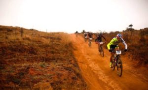 Some of the riders during the men's marathon race at the sixth leg of the National MTB Series in Dullstroom, Mpumalanga, yesterday.