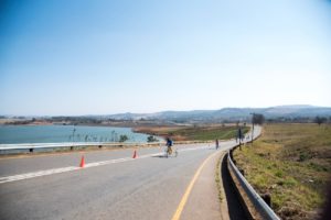 Para-cycling action at the Midmar Dam