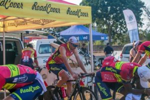 An image of RoadCover's riders getting ready for stage one of the Jock Tour.