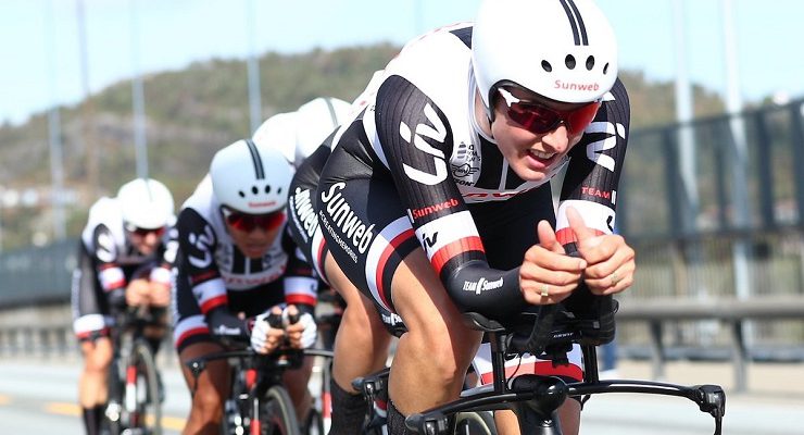 Team Sunweb won the wome's team time-trial on the first day of the UCI Road Wolrd Championships in Bergen, Norway, today.