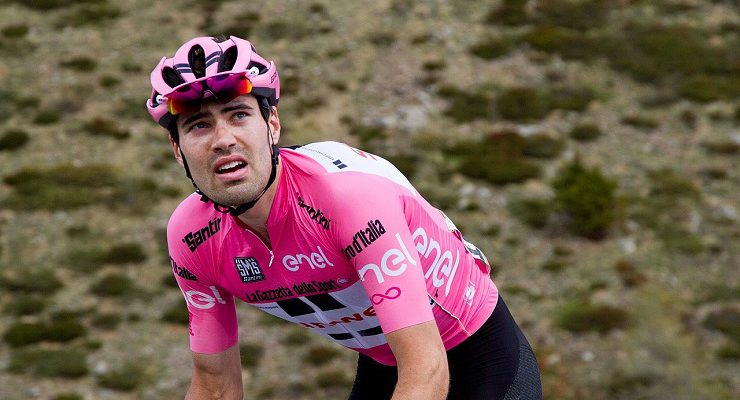 Tom Dumoulin, seen here during the 2017 Girod d'Italia. is this year's time trial world champion.