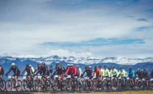An action picture of some of the riders during the first stage of the Berg and Bush 'Great Trek'.