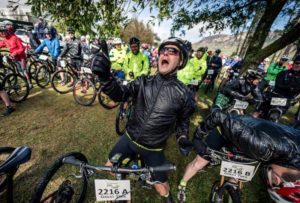 Some riders were full of energy at the start of stage one of the Berg and Bush 'Great Trek'.
