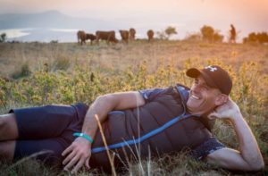 Pictured here is one of the Berg and Bush 'Great Trek' riders posing for a photo after stage two.