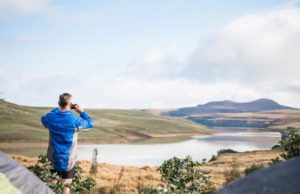 Pictured here is one of the Berg and Bush 'Descent' riders capturing the beauty of the Drakensberg surroundings.